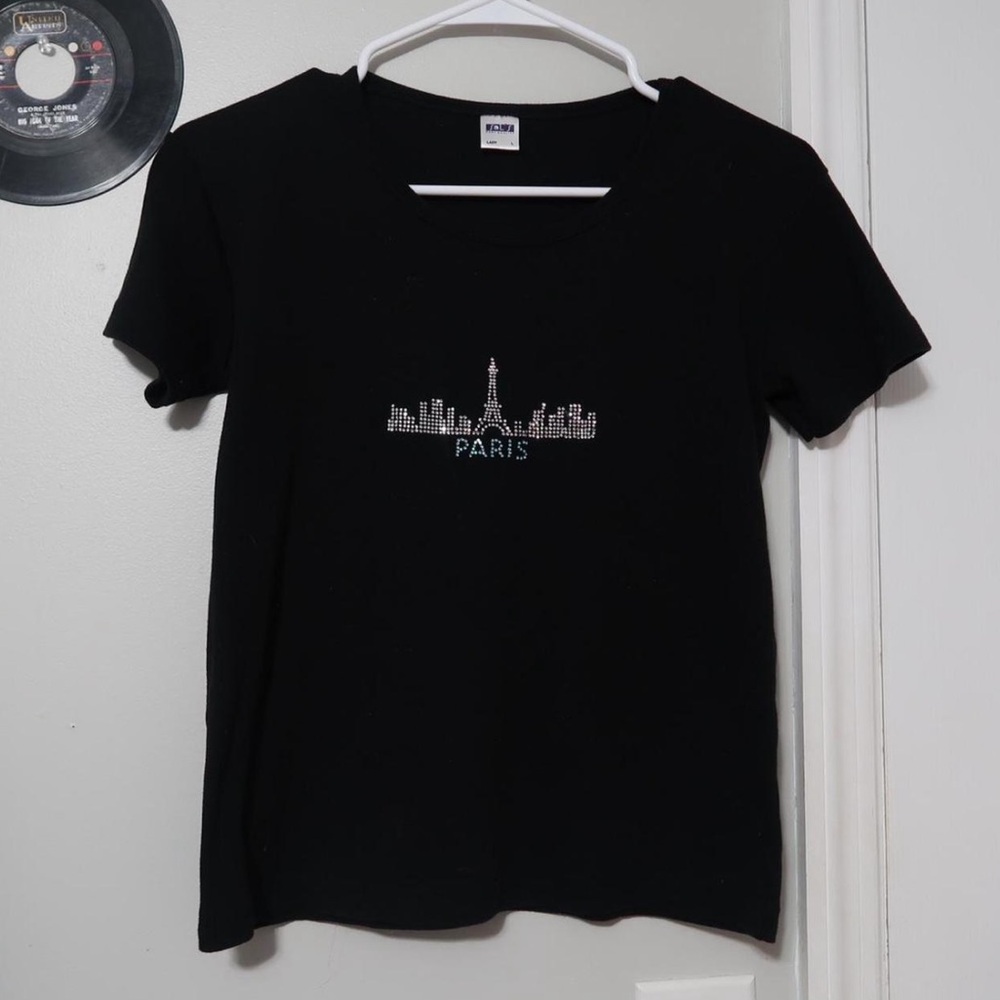 bedazzle paris graphic baby tee